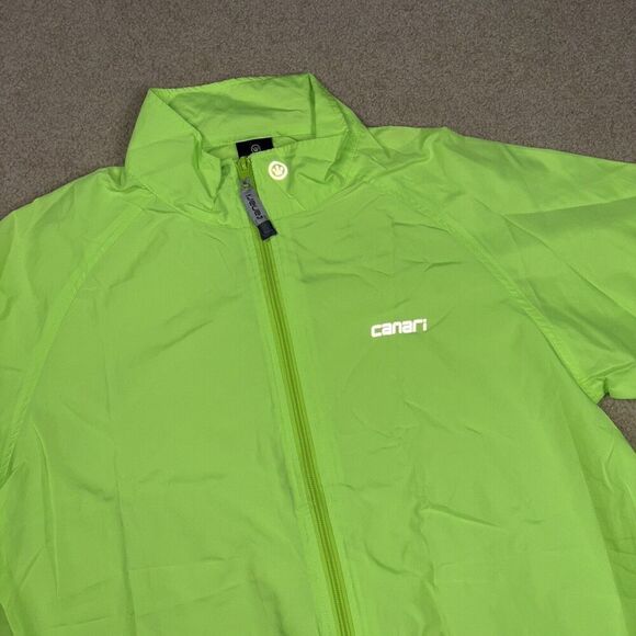 CANARI Cycling Jacket Windbreaker Men’s Size Medium Lightweight Neon Yellow - Picture 1 of 9